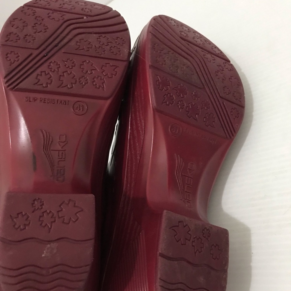 Dansko Pixie Rubber Embossed Clogs In Red Size 41 - image 6
